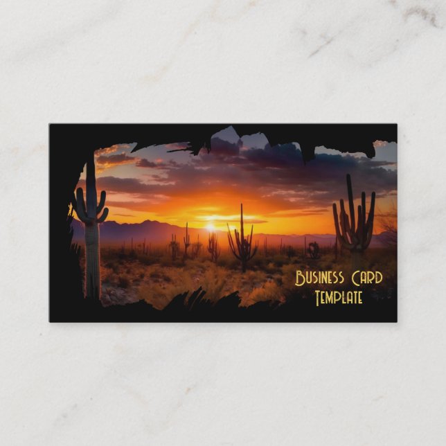 Desert Mountains Sunset Arizona Carte de visite (Devant)