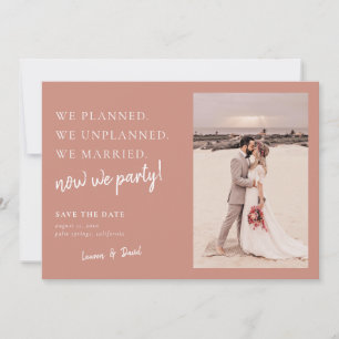 Desert Pink Post Wedding Update Save the Date