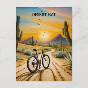 Desert Rat Cycling Mountainbike Sonnenuntergang Cu Postkarte