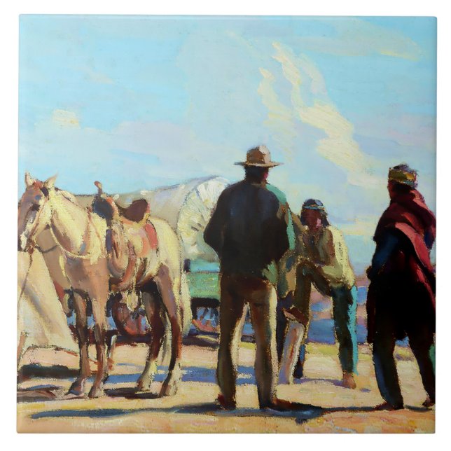 "Desert Rendezvous" von Carl Oscar Borg Fliese (Vorderseite)