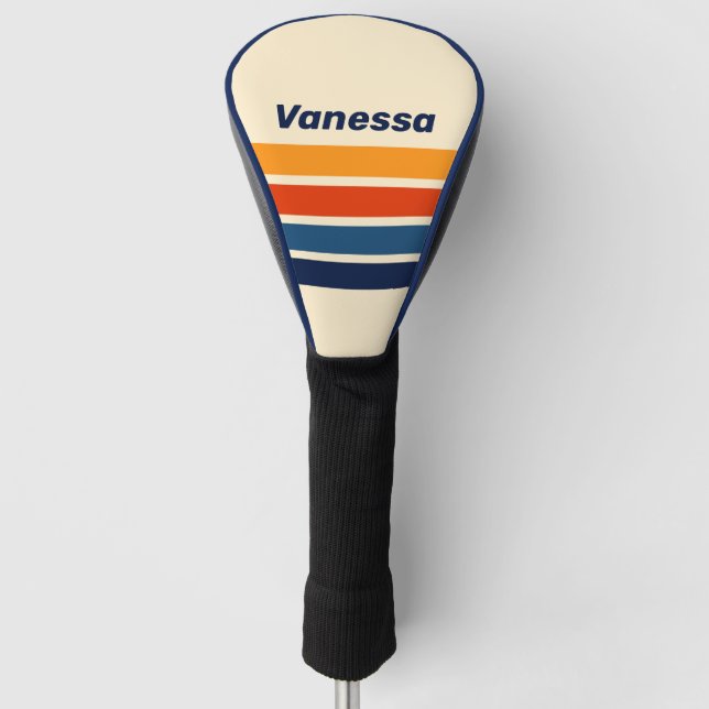 Desert Retro Rainbow Across Striping with Name Golf Headcover (Vorderseite)
