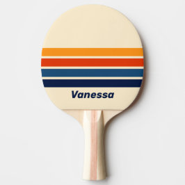 Desert Retro Rainbow Across Striping with Name Tischtennis Schläger