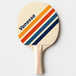 Desert Retro Rainbow Angled Striping with Name Tischtennis Schläger
