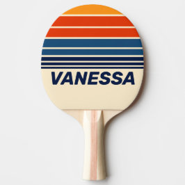 Desert Retro Rainbow Horizon Striping with Name Tischtennis Schläger