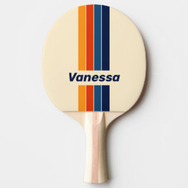 Desert Retro Rainbow Pin Striped with Name Tischtennis Schläger