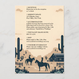 Desert Rodeo Retro Pferd Rustikale Western Hochzei Begleitkarte