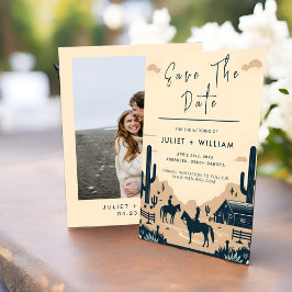 Desert Rodeo Retro Pferd Rustikale Western Hochzei Save The Date