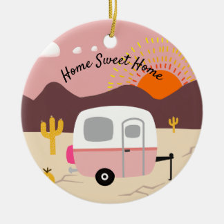 Desert RV Camper Keramik Ornament
