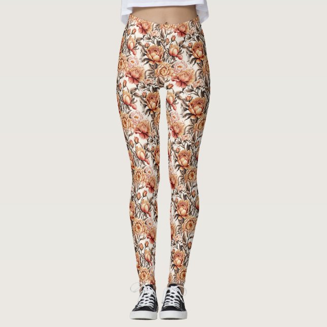 Desert Sand Floral Leggings (Vorderseite)