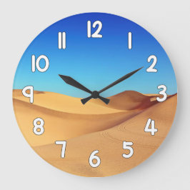 Desert Sand Wall Clock – Blue Sky Nature Landscape Große Wanduhr