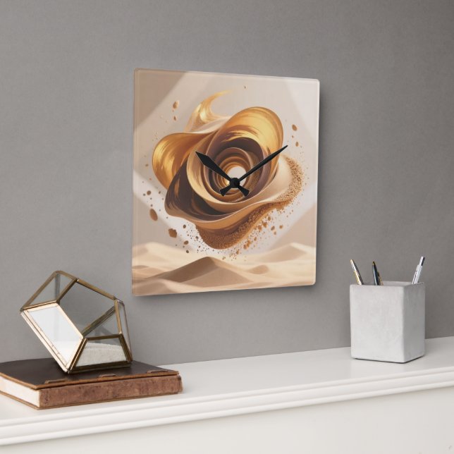 Desert Sands Wall Clock Quadratische Wanduhr (Büro)