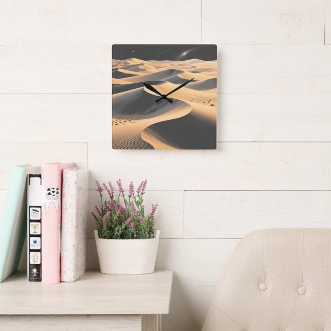 Desert Sands Wall Clock Quadratische Wanduhr (Lesesaal)
