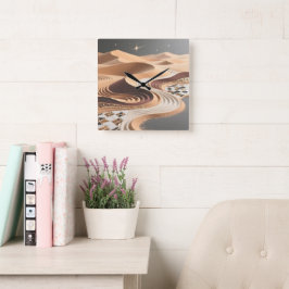Desert Sands Wall Clock Quadratische Wanduhr
