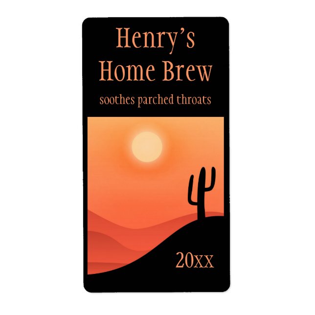 Desert Scene Home Brew Étiquette (Devant)
