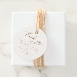 Desert Sienna Minimalistisch Wedding Vielen Dank Geschenkanhänger