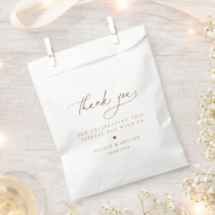 Desert Sienna Minimalistisch Wedding Vielen Dank Geschenktütchen