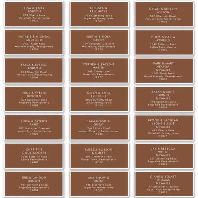 Désert simple | Étiquettes de adresse de cannelle  (Devant)