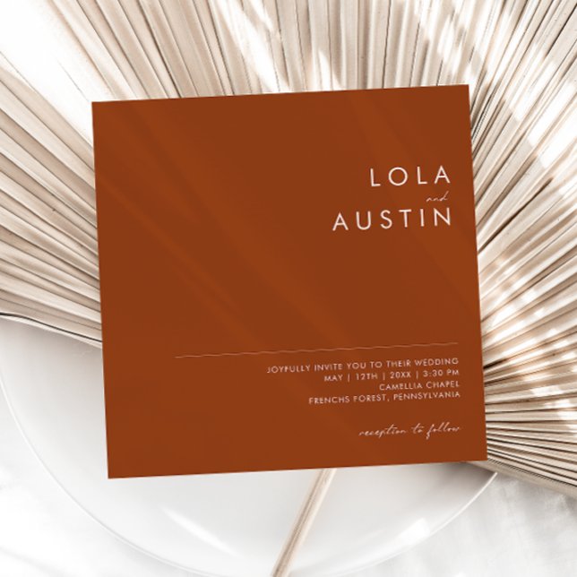 Désert simple | Invitation Carré en terre cuite (Créateur téléchargé)