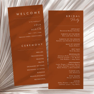 Désert simple Programme de mariage en terre cuit
