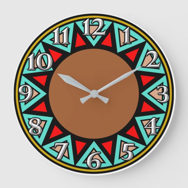Desert Southwest Motif Große Wanduhr (Vorderseite)