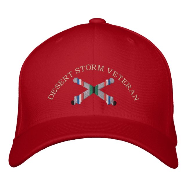 Desert Storm Veteran Artillery überquerte Cannon H Bestickte Baseballkappe (Vorderseite)