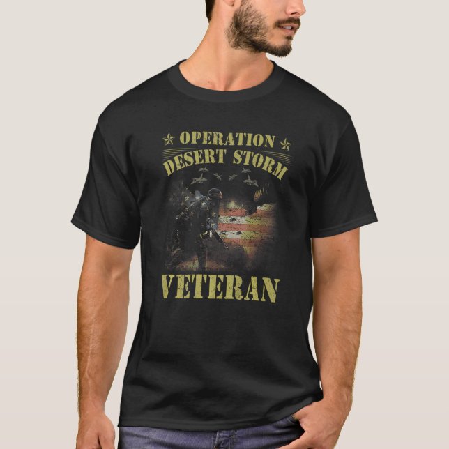Desert Storm Veteran Operation Desert Storm US Fla T-Shirt (Vorderseite)