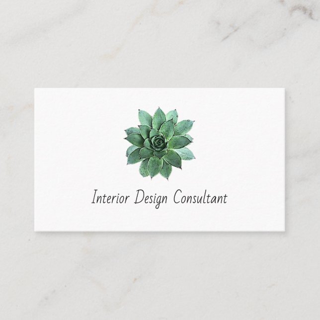 Desert Succulent Boho Botanical QR code Visitenkarte (Vorderseite)