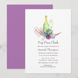 Desert Succulents Pop Fizz Clink Brautparty Einladung