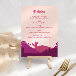 Desert Sunset Bachelorette Boire Menu Signer