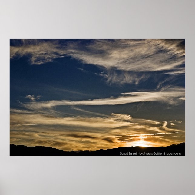 "Desert Sunset" - von Andrew Gettler Poster (Vorne)