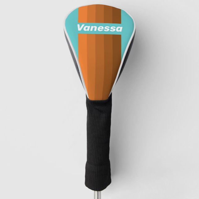 Desert Teal Pin Stripes with Name Golf Headcover (Vorderseite)