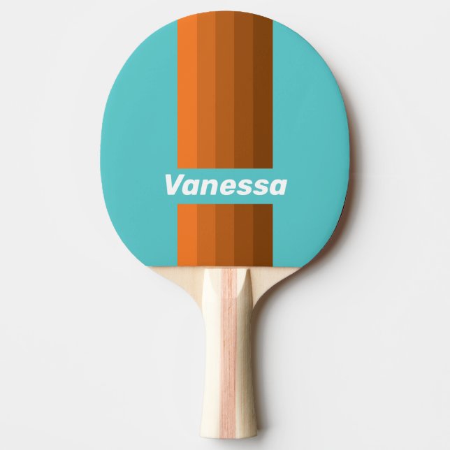 Desert Teal Pin Stripes with Name Tischtennis Schläger (Vorderseite)