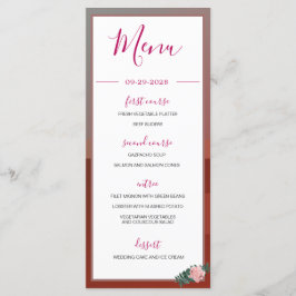 Desert Teepee Boho Rustikale Pink-Monogramm Menükarte