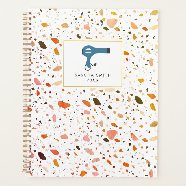 Desert Terrazzo Muster Kosmetologe Salon Hair Planer (Vorderseite)