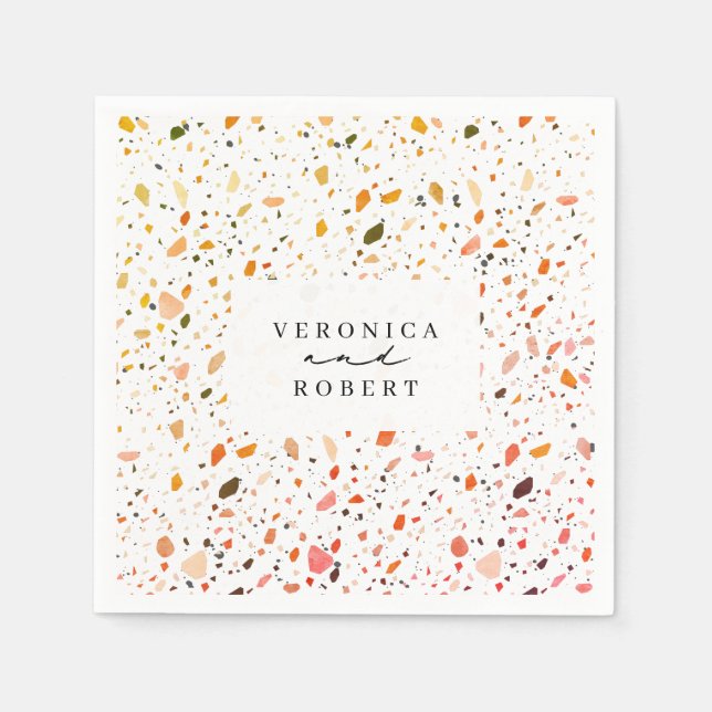 Desert Terrazzo Wedding Serviette (Vorderseite)