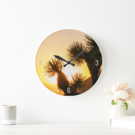 Desert Themed Wohngestaltung mit Cactus Foto Große Wanduhr