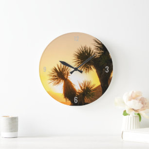 Desert Themed Wohngestaltung mit Cactus Foto Große Wanduhr