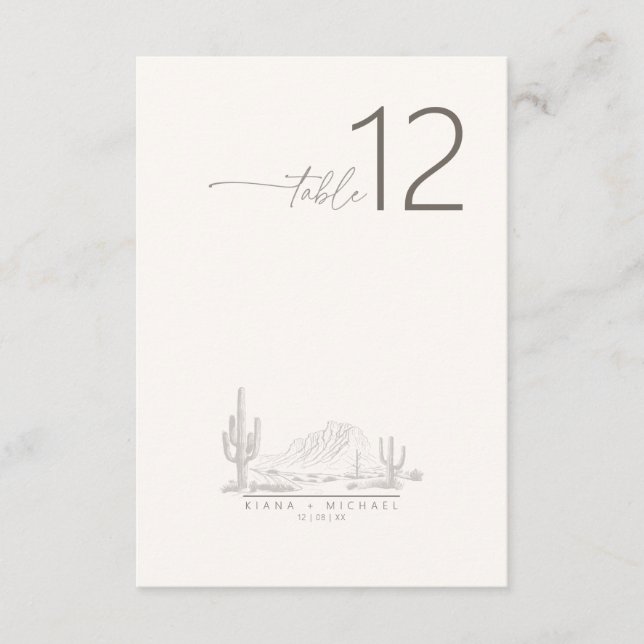 Desert Vibes Mariage Numéro de table ID1019 (Devant)