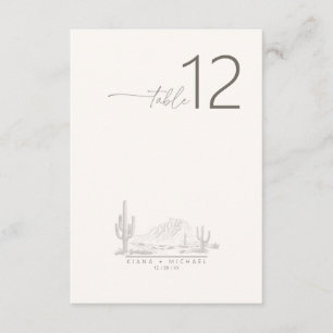 Desert Vibes Mariage Numéro de table ID1019