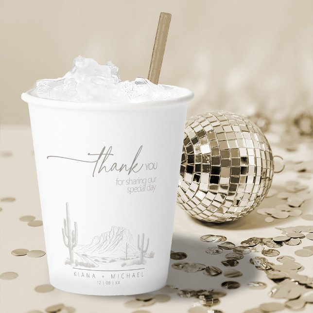 Desert Vibes Wedding Danke Landscape ID1019 Pappbecher (Von Creator hochgeladen)