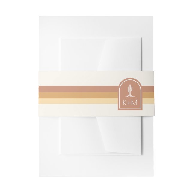 Desert Vibes Wedding Stripe Terra Cotta ID1019 Einladungsbanderole (Vorderseite Beispiel)