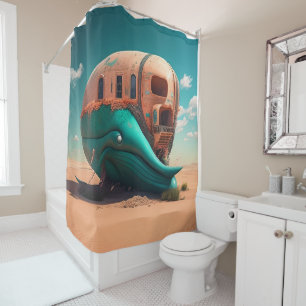 Desert Whale House Duschvorhang