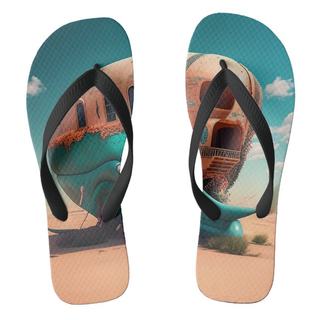 Desert whale house flip flops (Fußbett)