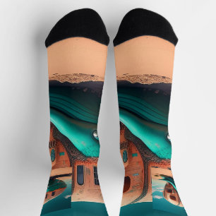 Desert whale house socken