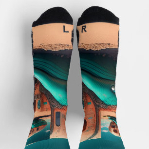 Desert whale house socken