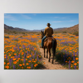 Desert Wildflowers Greeting Card - Spring Western  Poster