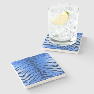 Desertr Blue Tiger Skin Print Stone Untersetzer