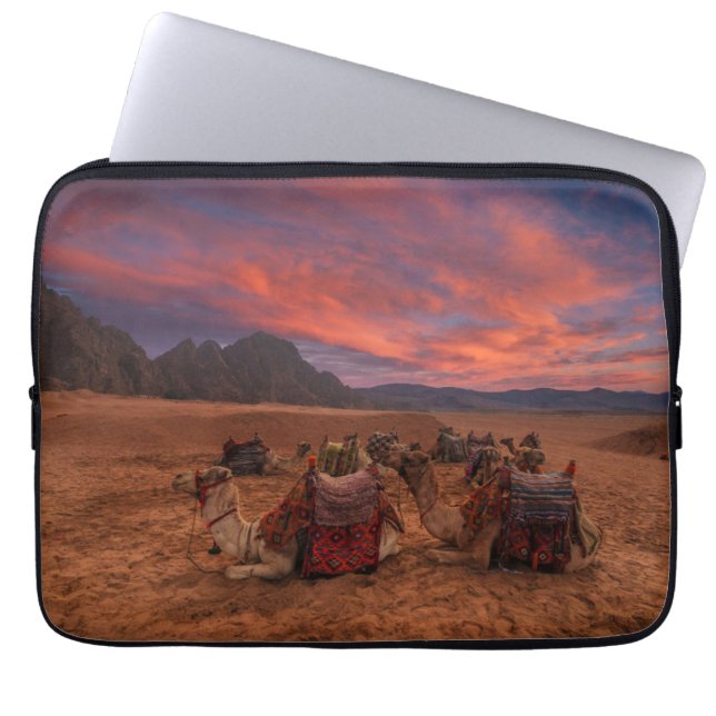 Deserts Camels Sinai Mountains Egypt Laptopschutzhülle (Vorderseite)