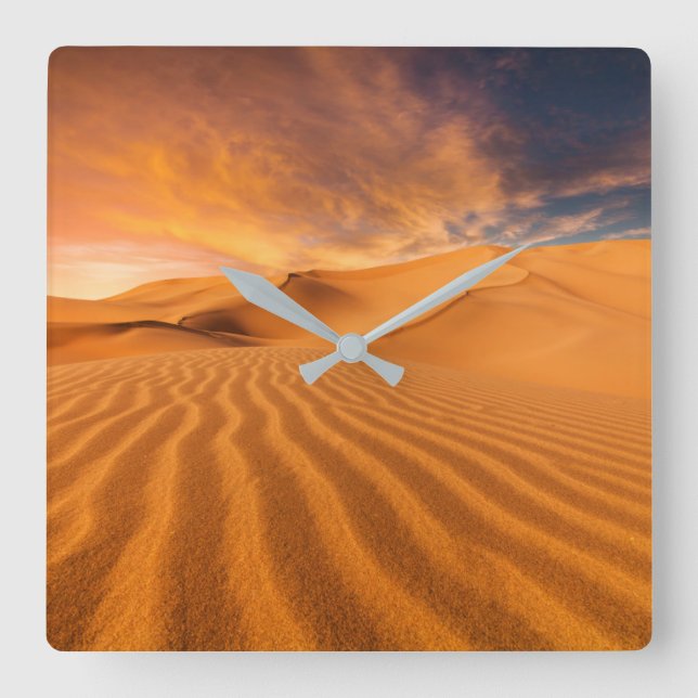 Deserts Desert in the United Arab Emirates Quadratische Wanduhr (Vorderseite)