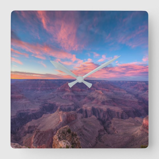 Deserts | Hopi Point Grand Canyon Arizona Quadratische Wanduhr (Vorderseite)